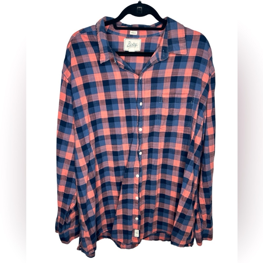 Men’s Bixby Nomad Long Sleeve Plaid Button Down Shirt 3XL